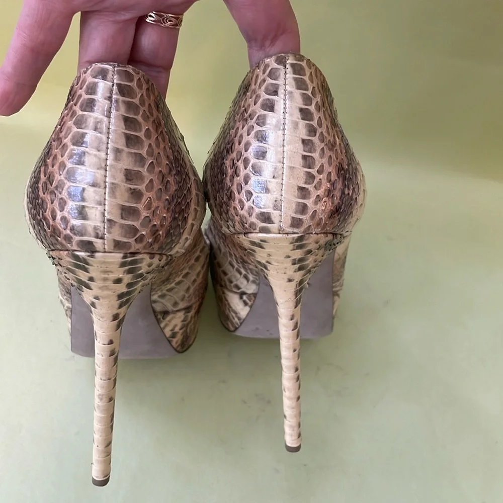 Multicolored Sergio Rossi snake skin platform